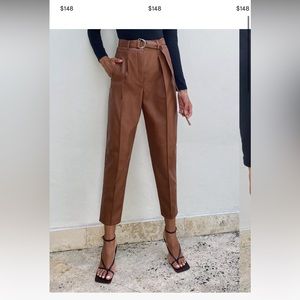 Babaton Vegan Leather Trouser Pant black